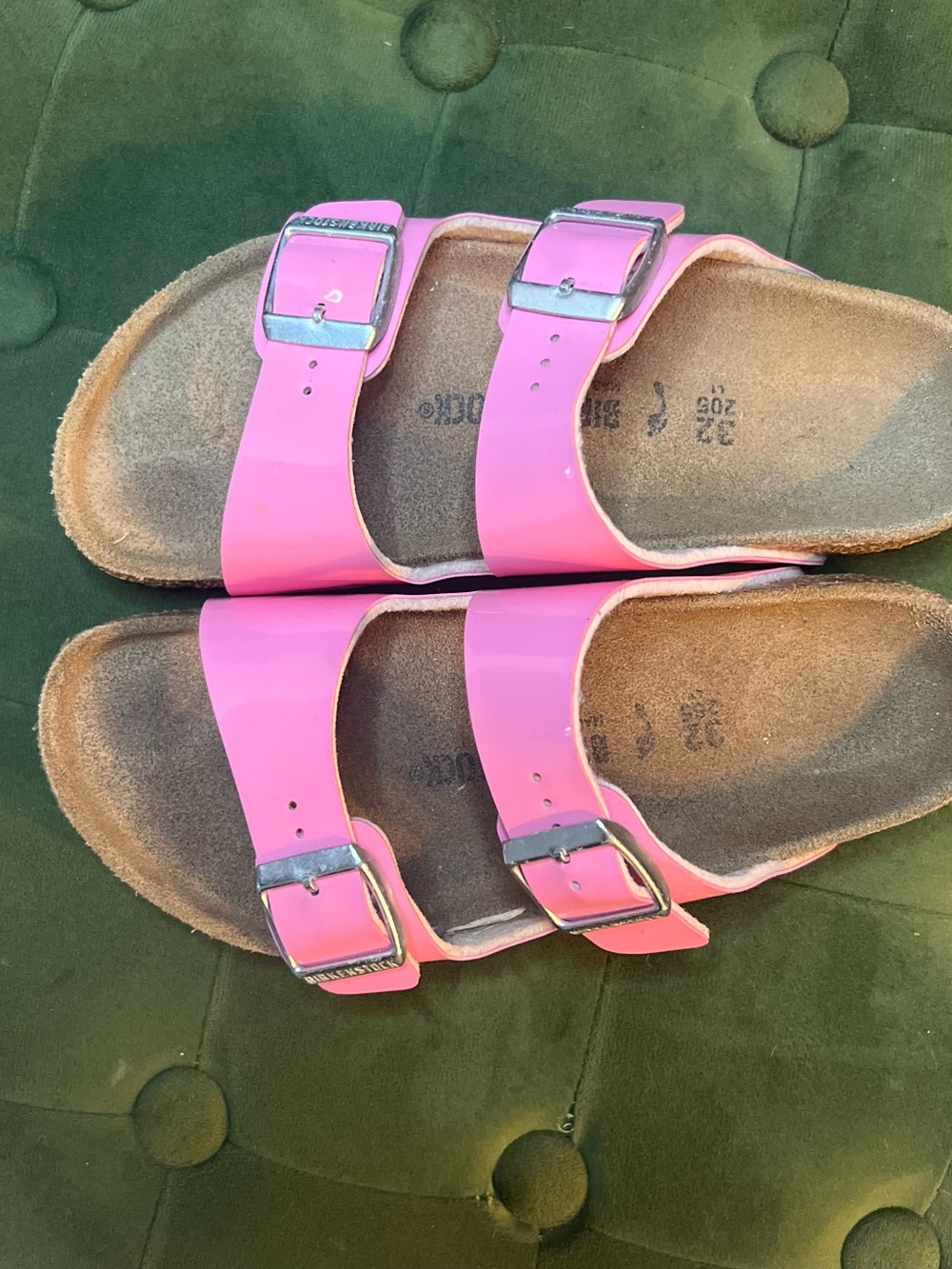 Birkenstock Pink Patent Double-Buckle Kids Sandals